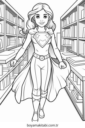 Superhero boyama sayfası – boyama etkinliği, çocuk aktivitesi