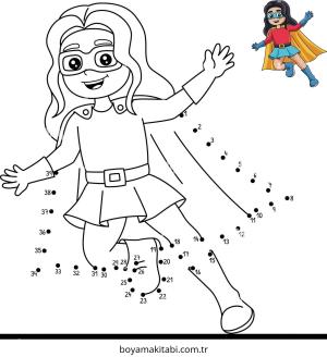 Superhero boyama sayfası – kolay boyama, eğitici aktivite