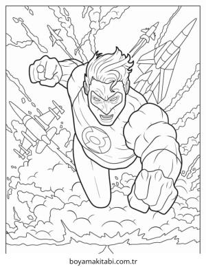 Superhero boyama sayfası – yaratıcılık, eğlenceli etkinlik