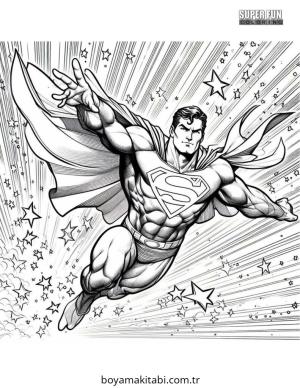 Superman boyama sayfası – çocuk aktivitesi, PDF indir