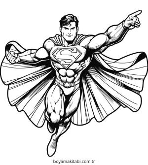 Superman boyama sayfası – sanatsal çalışma, çocuklar için