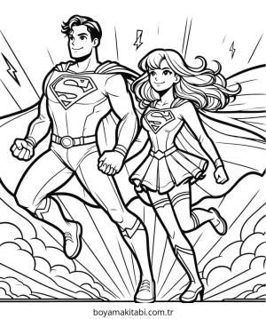 Superman boyama sayfası – PDF indir, sevimli karakter