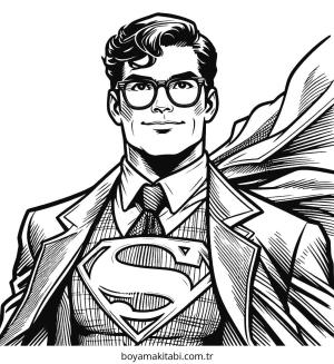 Superman boyama sayfası – eğlenceli etkinlik, el becerilerini geliştirir