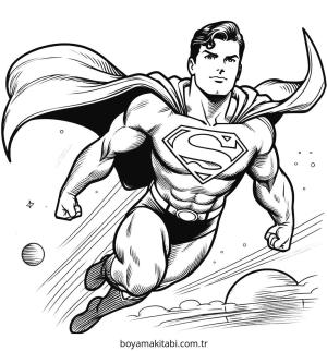 Superman boyama sayfası – evde etkinlik, ücretsiz yazdır