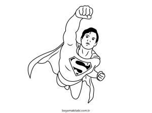 Superman boyama sayfası – el becerilerini geliştirir, boyama çalışması
