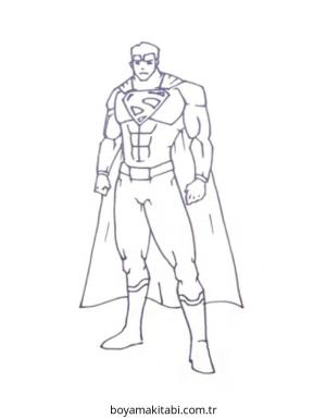 Superman boyama sayfası – sanatsal çalışma, çocuklar için