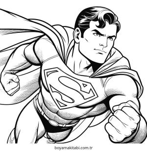 Superman boyama sayfası – eğitici aktivite, yaratıcılık