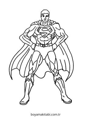 Superman boyama sayfası – renkli çizimler, okul öncesi