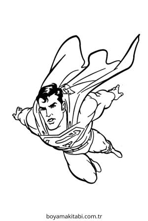 Superman boyama sayfası – kolay boyama, eğitici aktivite