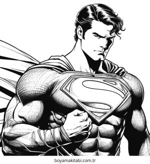 Superman boyama sayfası – el becerilerini geliştirir, boyama çalışması