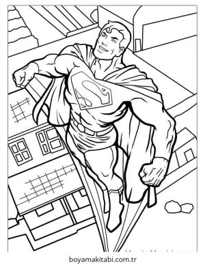 Superman boyama sayfası – boyama çalışması, yaratıcılığı geliştirir