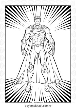 Superman boyama sayfası – sanatsal çalışma, çocuklar için