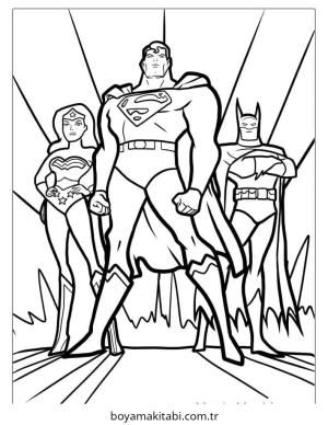 Superman boyama sayfası – eğlenceli etkinlik, el becerilerini geliştirir