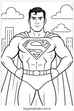 Superman boyama sayfası – PDF indir, sevimli karakter