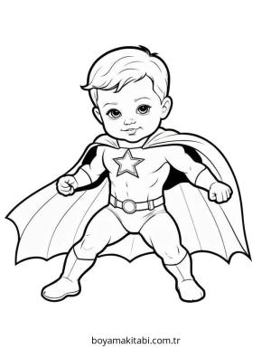 Superman boyama sayfası – eğlenceli etkinlik, el becerilerini geliştirir