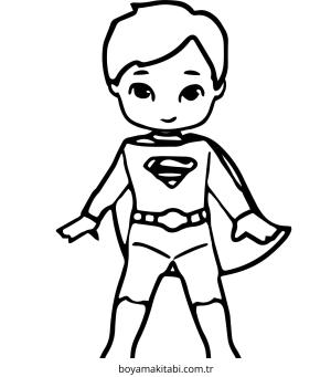 Superman boyama sayfası – okul öncesi, evde etkinlik