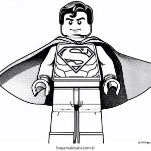 Superman boyama sayfası – çizgi film temalı, basit çizim