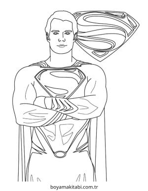 Superman boyama sayfası – sevimli karakter, sanatsal çalışma