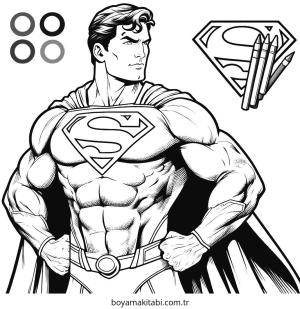 Superman boyama sayfası – keyifli zaman, renkli çizimler