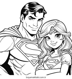 Superman boyama sayfası – çocuklar için, çizgi film temalı