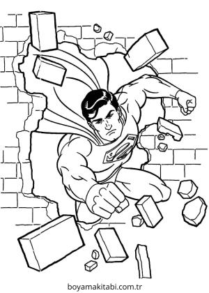 Superman boyama sayfası – evde etkinlik, ücretsiz yazdır