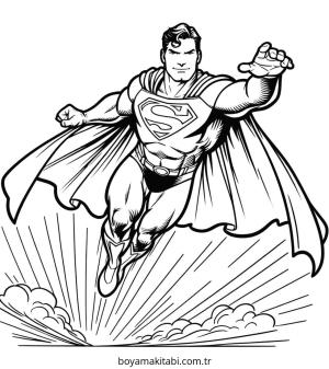 Superman boyama sayfası – boyama çalışması, yaratıcılığı geliştirir