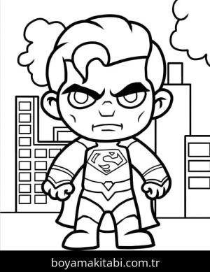 Süpermen boyama sayfası – renkli çizimler, okul öncesi