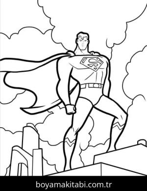 Süpermen boyama sayfası – boyama etkinliği, çocuk aktivitesi