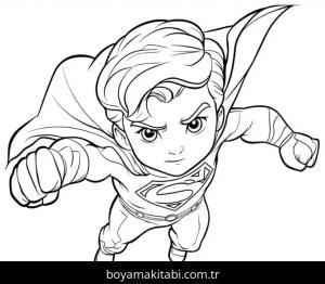 Süpermen boyama sayfası – renkli çizimler, okul öncesi