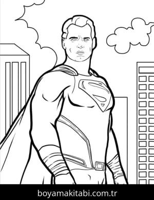 Süpermen boyama sayfası – eğlenceli etkinlik, el becerilerini geliştirir
