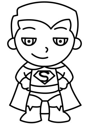 Süpermen boyama sayfası,  coloring page, Harika Chibi Süperman, 