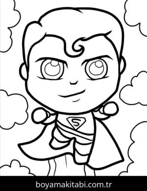Süpermen boyama sayfası – sevimli karakter, sanatsal çalışma