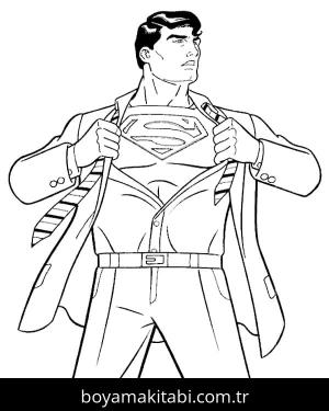 Süpermen boyama sayfası – keyifli zaman, renkli çizimler