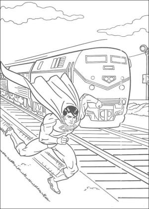 Süpermen boyama sayfası,  coloring page, Trenle Uçan Süpermen, 