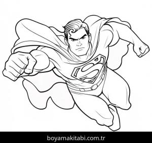 Süpermen boyama sayfası – evde etkinlik, ücretsiz yazdır