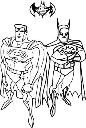 Süpermen boyama sayfası,  coloring page, Süperman ve Batman Ayakta, 