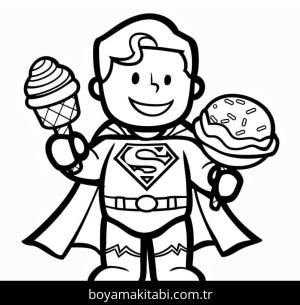 Süpermen boyama sayfası – okul öncesi, evde etkinlik