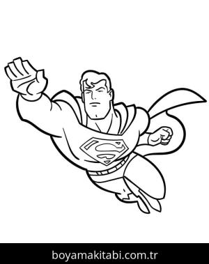 Süpermen boyama sayfası – çizgi film temalı, basit çizim
