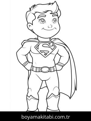 Süpermen boyama sayfası – çocuklar için, çizgi film temalı