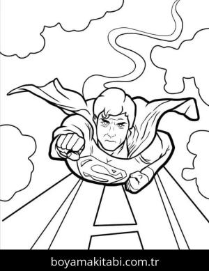 Süpermen boyama sayfası – boyama çalışması, yaratıcılığı geliştirir