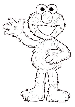 Susam Sokağı boyama sayfası,  coloring page, Elmo Sallayarak, 