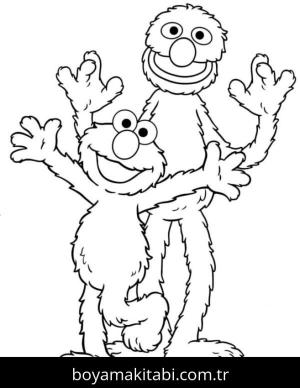 Susam Sokağı boyama sayfası – PDF indir, sevimli karakter