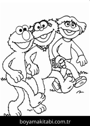 Susam Sokağı boyama sayfası – sanatsal çalışma, çocuklar için