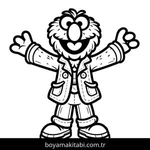 Susam Sokağı boyama sayfası – sevimli karakter, sanatsal çalışma