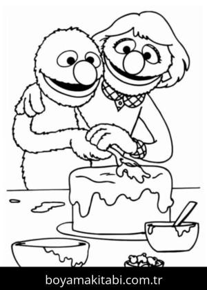 Susam Sokağı boyama sayfası – sevimli karakter, sanatsal çalışma