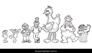 Susam Sokağı boyama sayfası – evde etkinlik, ücretsiz yazdır