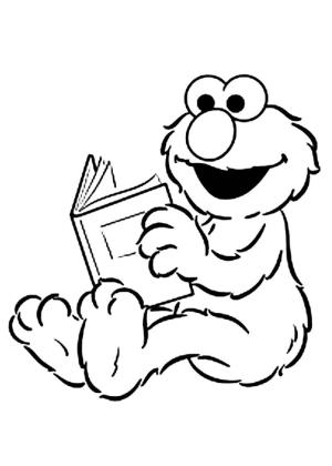 Susam Sokağı boyama sayfası,  coloring page, Elmo Okuma Kitabı, 