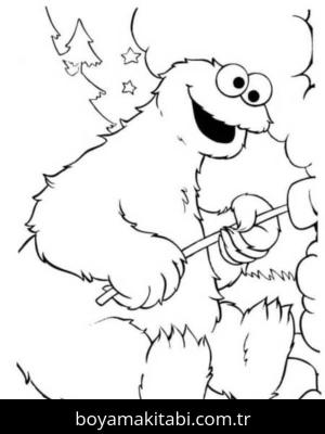 Susam Sokağı boyama sayfası – basit çizim, kolay boyama