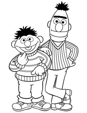 Susam Sokağı boyama sayfası,  coloring page, Bert Ernie Susam Sokağı, 