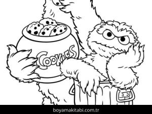 Susam Sokağı boyama sayfası – çizgi film temalı, basit çizim